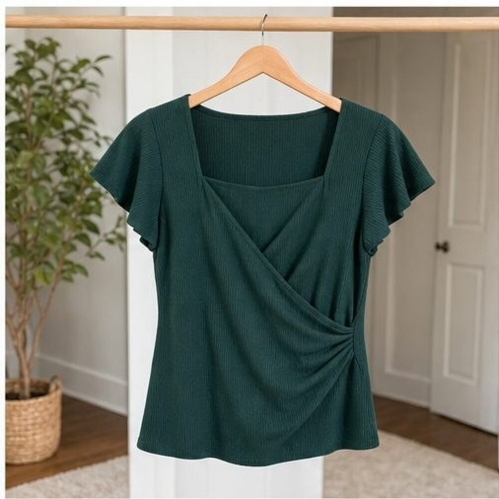 Emerald Wrap Blouse
